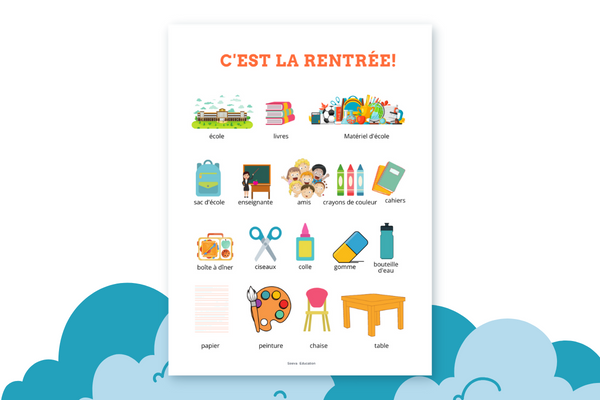 Affiche – Vocabulaire – Rentrée scolaire